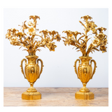 Pair Of Antique 19th Century French Gild Bronze Lily Candelabra