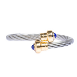 Phillipe Charriol Lapis Lazuli Stainless Steel Cable Bangle