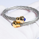 Phillipe Charriol Lapis Lazuli Stainless Steel Cable Bangle