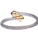 Phillipe Charriol Lapis Lazuli Stainless Steel Cable Bangle