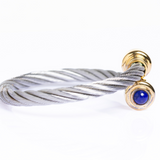 Phillipe Charriol Lapis Lazuli Stainless Steel Cable Bangle