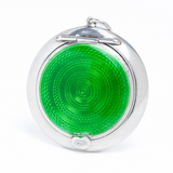 Art Deco Silver & Green Guilloche Enamel Locket Compact