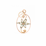 Antique Art Nouveau 9ct Gold Floral Pearl Pendant