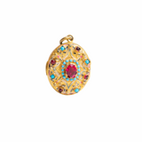 Antique Austro Hungarian Turquoise and Paste Enamel Locket