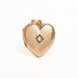 Antique Victorian 9ct Gold Pearl Heart Locket