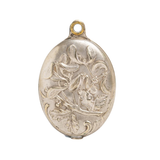 Art Nouveau French Mistletoe Silver Mirror Pendant