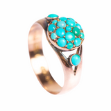 A 9ct Gold Victorian Turquoise Cluster Ring