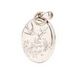 Aesthetic Movement Sterling Silver Locket With A Pair Of Swallows