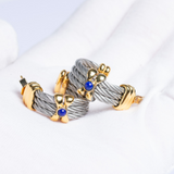 Phillipe Charriol Gold Plated and Stainless Steel Hoop Earrings