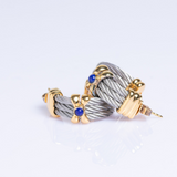 Phillipe Charriol Gold Plated and Stainless Steel Hoop Earrings