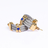 Phillipe Charriol Gold Plated and Stainless Steel Hoop Earrings