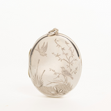 Victorian Sterling Silver Locket With Love Birds