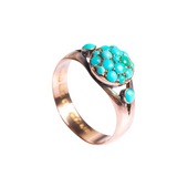 A 9ct Gold Victorian Turquoise Cluster Ring