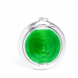 Art Deco Silver & Green Guilloche Enamel Locket Compact