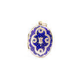 Antique Victorian Blue Enamel Rolled Gold Locket