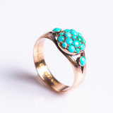 A 9ct Gold Victorian Turquoise Cluster Ring