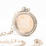 Swiss Guilloche Enamel And Pearl Silver Locket Pendant