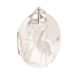 Victorian Art Nouveau Sterling Silver Bird Locket Jewelry