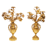 Pair Of Antique 19th Century French Gild Bronze Lily Candelabra