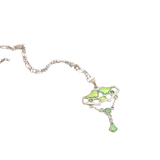 Art Nouveau Silver and Green Enamel Necklace