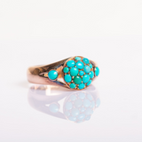 A 9ct Gold Victorian Turquoise Cluster Ring