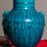 Antique Théodore Deck ‘Bleu Deck’ Large Turquoise Vase ca. 1867