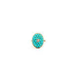 Victorian 9ct Gold Turquoise and Diamond Pavé Ring