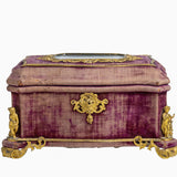 Antique French Napoleon III Velvet Casket By Maison Alphonse Giroux, Paris