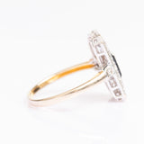 Vintage Art Deco Style 18ct Gold Diamond Plaque Ring