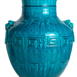 Antique Théodore Deck ‘Bleu Deck’ Large Turquoise Vase ca. 1867