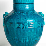 Antique Théodore Deck ‘Bleu Deck’ Large Turquoise Vase ca. 1867