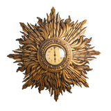Large Vintage Mid-Century Large Gilt wood Sunburst Clock
