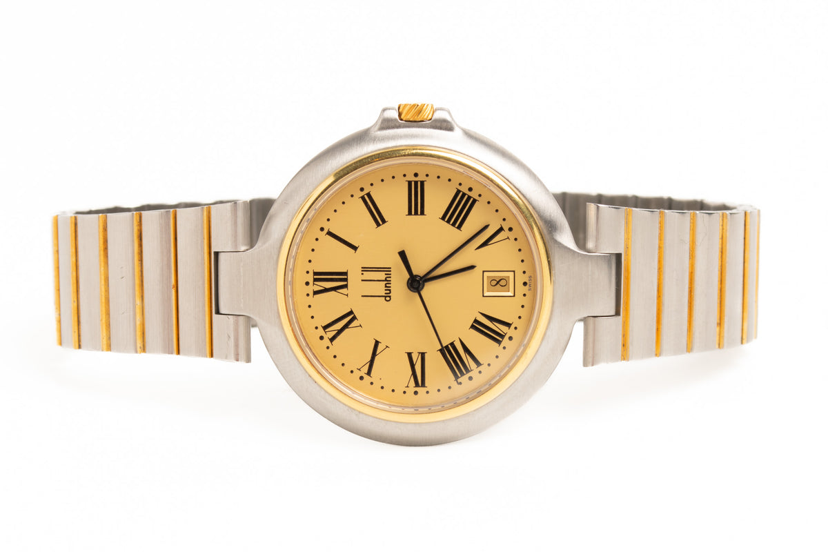 Dunhill Vintage 1980 Millennium Gold Plated Quartz Wristwatch Leather belt soldout??????✔️(Vintage) Vintage Men main image 4