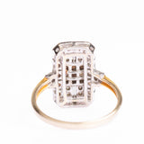 Vintage Art Deco Style 18ct Gold Diamond Plaque Ring