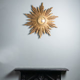 Antique 19th Century French Japy Frères Sunburst Wall Clock