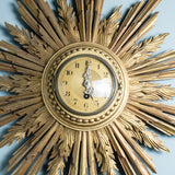 Antique 19th Century French Japy Frères Sunburst Wall Clock