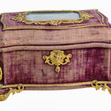 Antique French Napoleon III Velvet Casket By Maison Alphonse Giroux, Paris