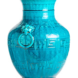 Antique Théodore Deck ‘Bleu Deck’ Large Turquoise Vase ca. 1867