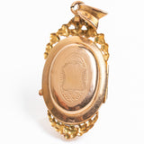 Antique 18ct Gold French Napoleon III Floral Turquoise And Pearl Locket