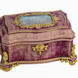 Antique French Napoleon III Velvet Casket By Maison Alphonse Giroux, Paris
