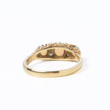 Antique Victorian 18ct Gold Opal & Diamond Trilogy Ring
