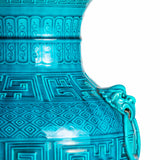 Antique Théodore Deck ‘Bleu Deck’ Large Turquoise Vase ca. 1867