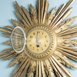 Antique 19th Century French Japy Frères Sunburst Wall Clock