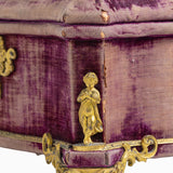 Antique French Napoleon III Velvet Casket By Maison Alphonse Giroux, Paris