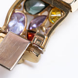 Vintage Italian 14ct Gold Multi-Gem Panel Bracelet