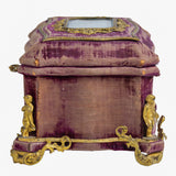 Antique French Napoleon III Velvet Casket By Maison Alphonse Giroux, Paris