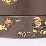 Antique Japanese Meiji Iron Gold and Silver Vesta Case By Komai Otojiro
