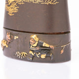 Antique Japanese Meiji Iron Gold and Silver Vesta Case By Komai Otojiro