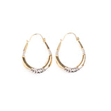 Vintage 9ct Gold Two Tone Creole Hoop Earrings