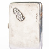 Antique Art Nouveau German Enamel Iris Cigarette Case